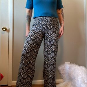 Joe Benbasset wide leg elastic waist palazzo pants striped sz Med